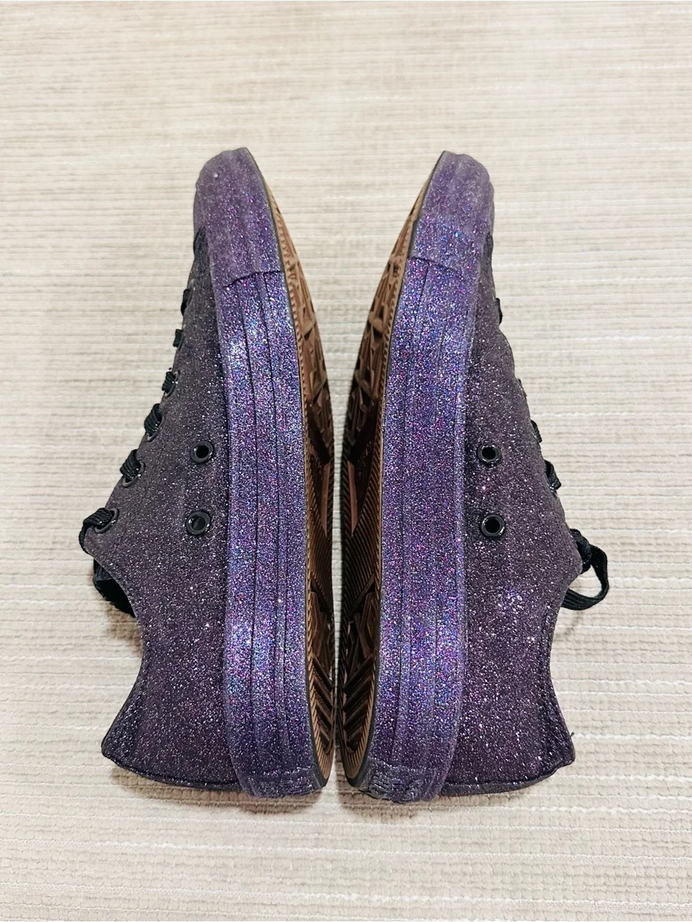 Converse Chuck Taylor All Star Low Glitter Purple Black 162992C Women 8 Men 6